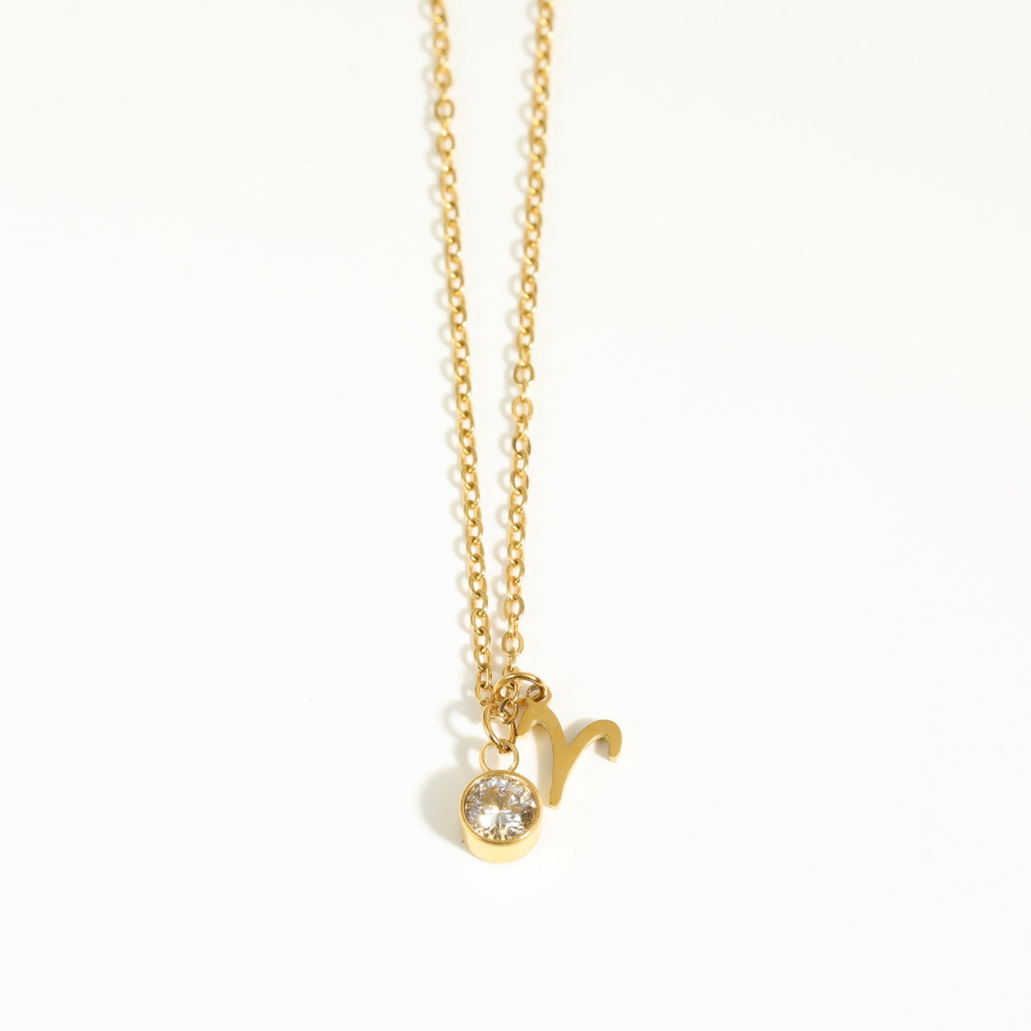 Zodiac Glyph and Birth Stone Necklace
