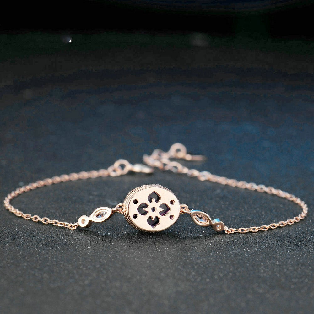 Natural amethyst rose gold bracelet