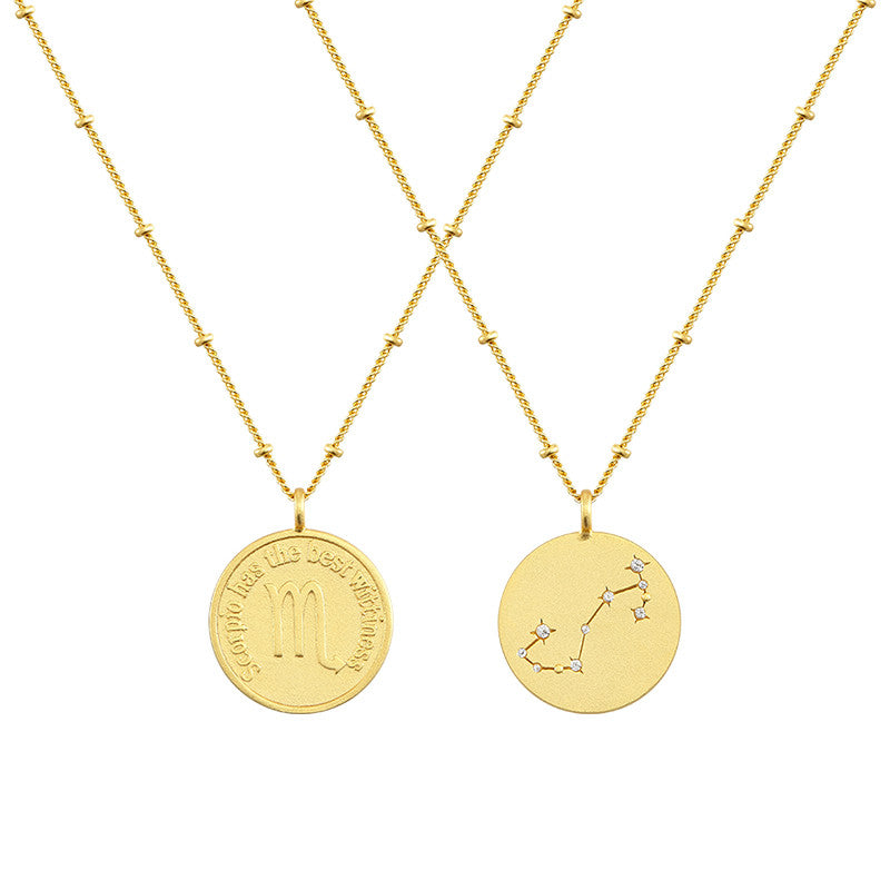 Zodiac coin necklace