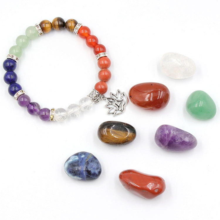 Chakra Stones and Yoga Bracelet Gift Box