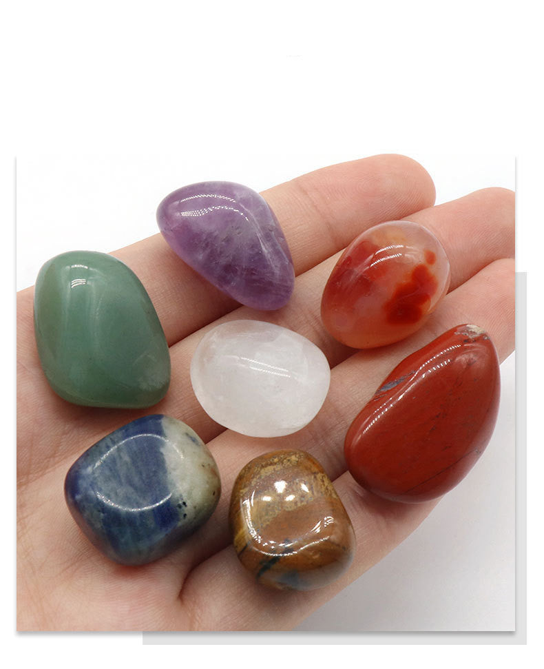 Chakra Stone Set with Crystal Moon Pendant