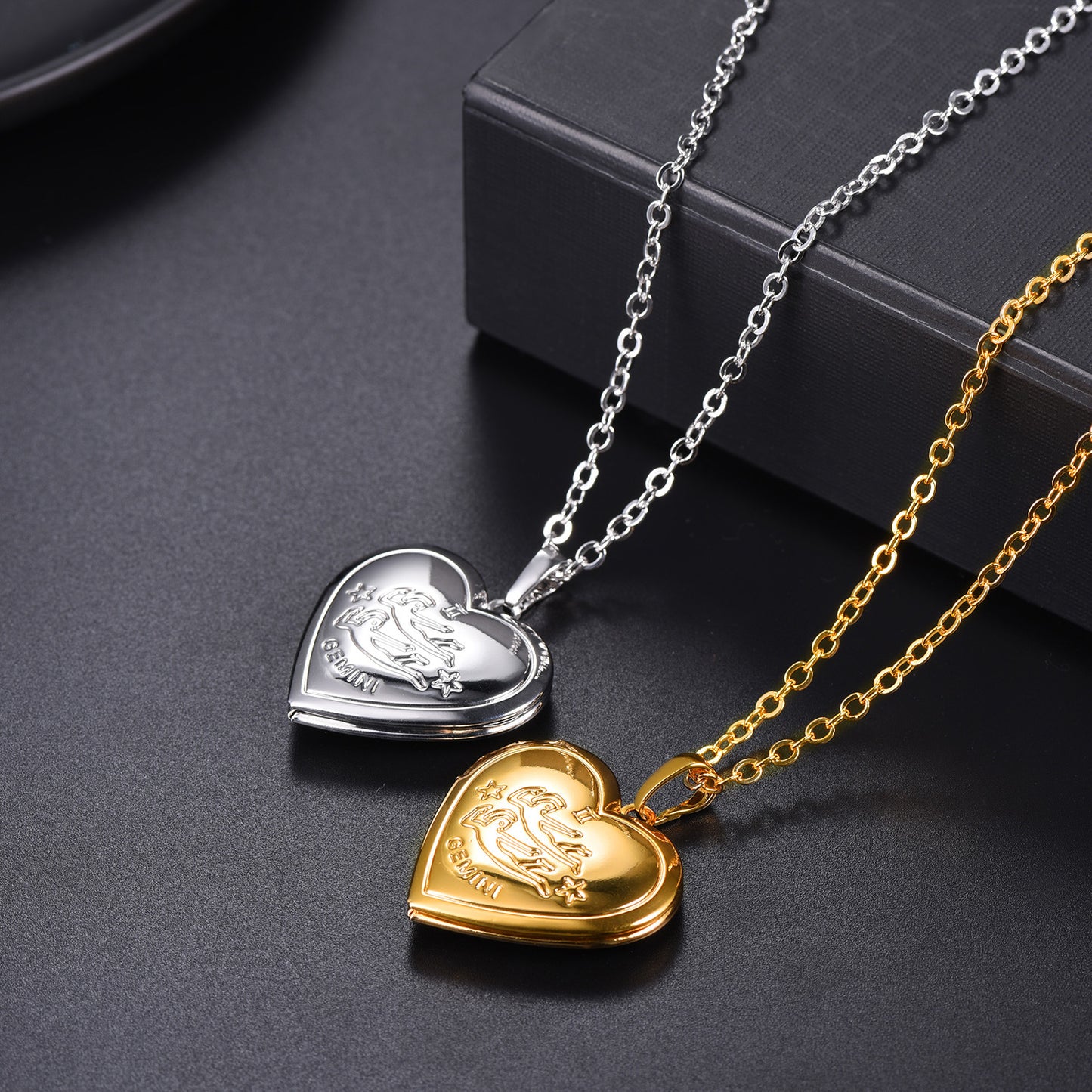 Star Sign Engraved Heart Locket