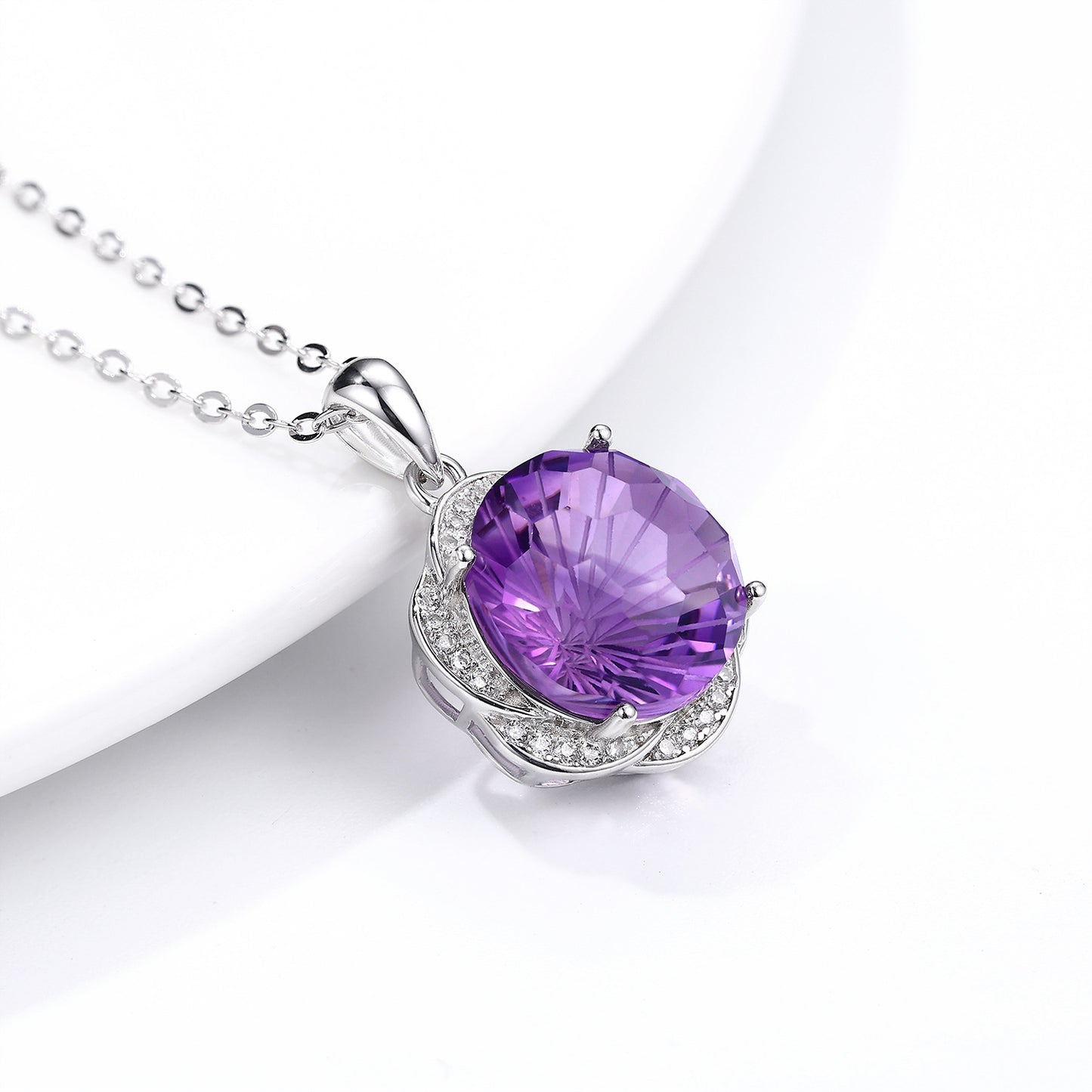 S925 Silver Luxury Amethyst Necklace