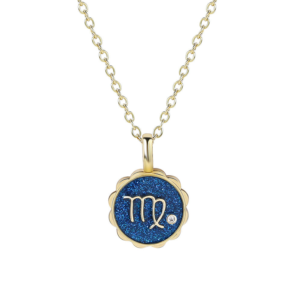 Copper Micro-inlaid Zodiac Necklace