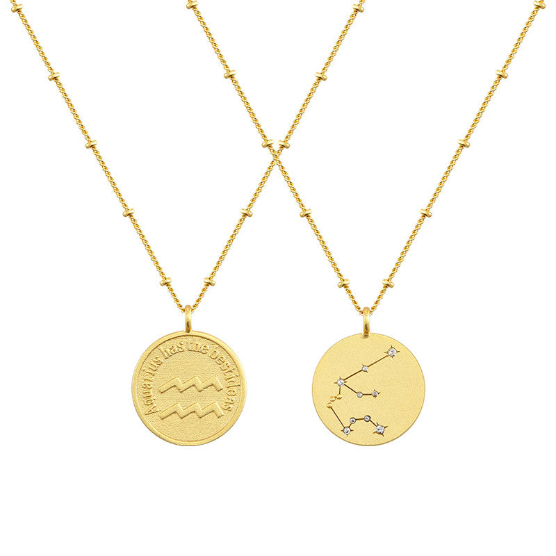 Zodiac coin necklace