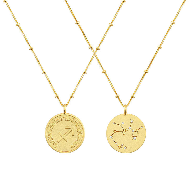 Zodiac coin necklace