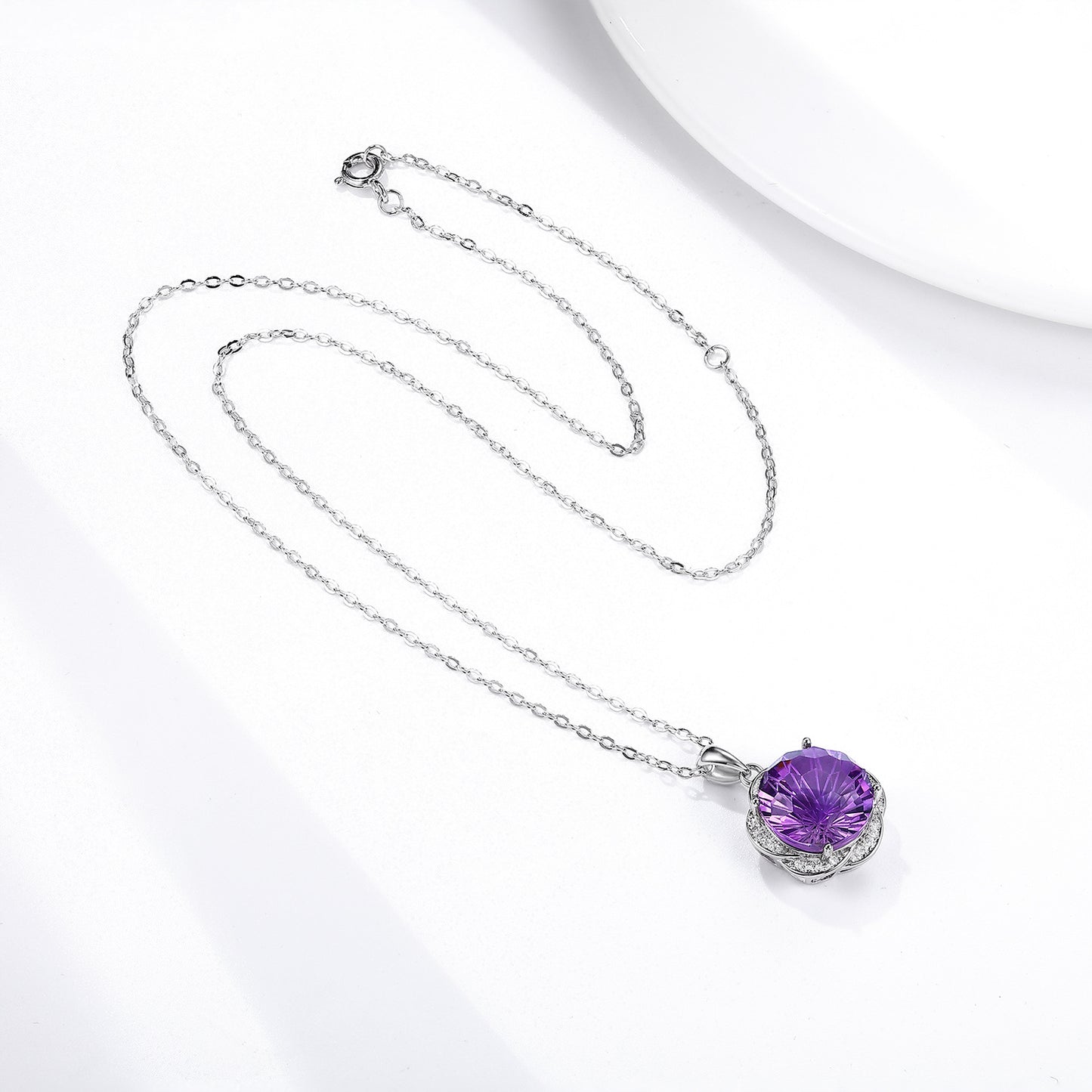 S925 Silver Luxury Amethyst Necklace