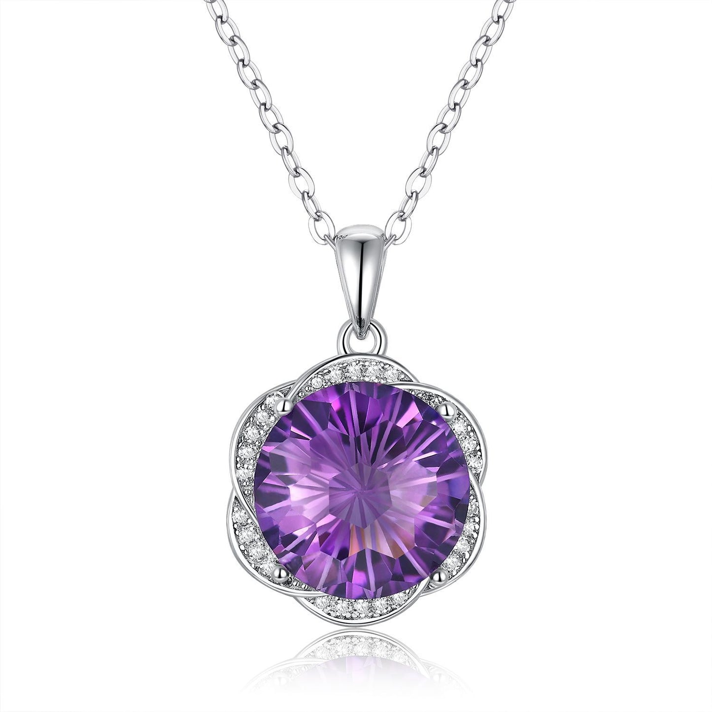 S925 Silver Luxury Amethyst Necklace